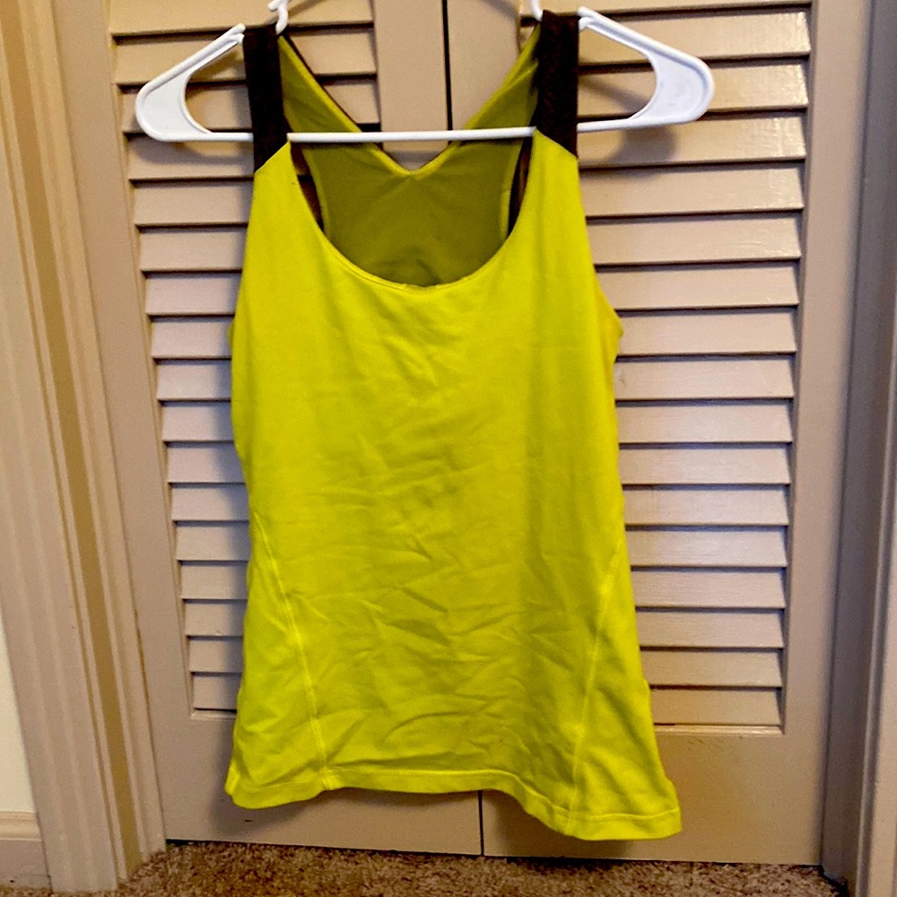 Alo yoga green and gray racer back tank